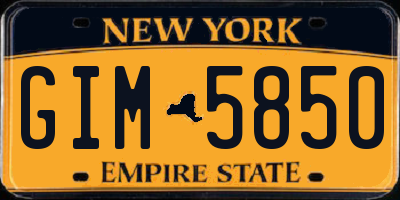 NY license plate GIM5850