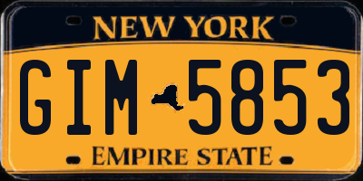 NY license plate GIM5853