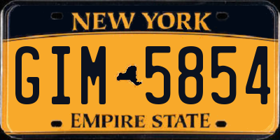 NY license plate GIM5854