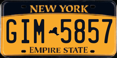 NY license plate GIM5857