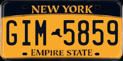 NY license plate GIM5859