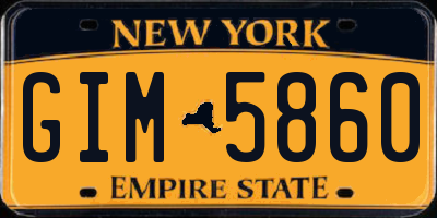 NY license plate GIM5860