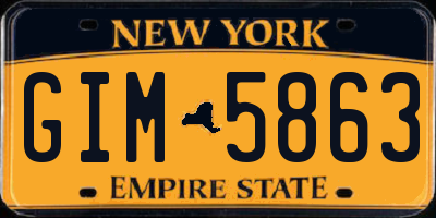 NY license plate GIM5863