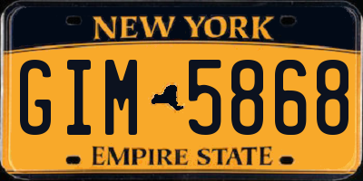 NY license plate GIM5868
