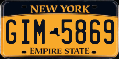 NY license plate GIM5869