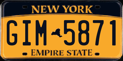 NY license plate GIM5871