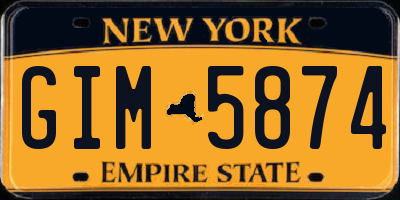 NY license plate GIM5874
