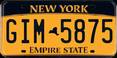 NY license plate GIM5875