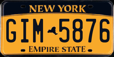 NY license plate GIM5876