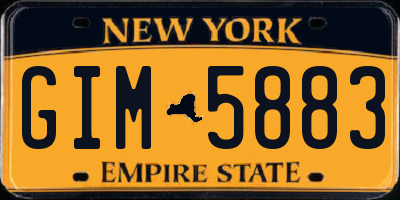 NY license plate GIM5883