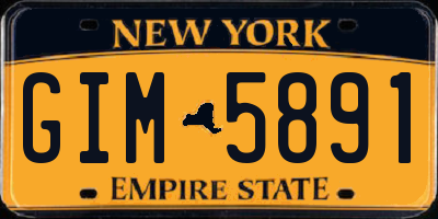 NY license plate GIM5891