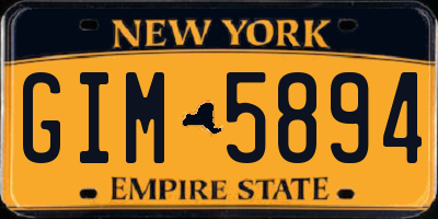 NY license plate GIM5894