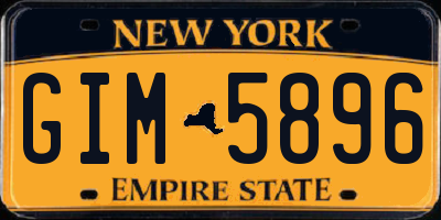 NY license plate GIM5896