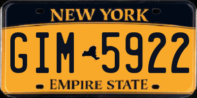 NY license plate GIM5922