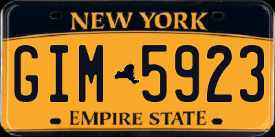 NY license plate GIM5923
