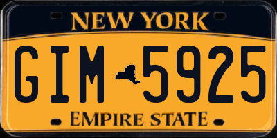 NY license plate GIM5925