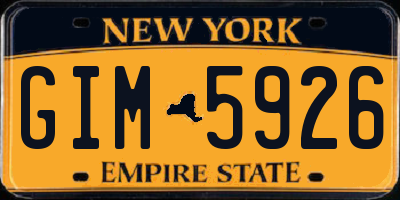 NY license plate GIM5926
