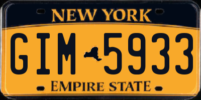 NY license plate GIM5933
