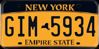 NY license plate GIM5934
