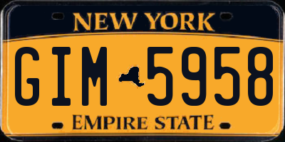 NY license plate GIM5958