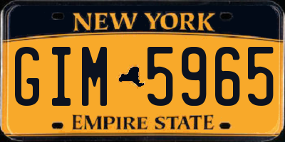 NY license plate GIM5965