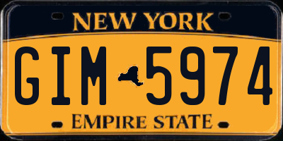 NY license plate GIM5974