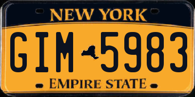 NY license plate GIM5983