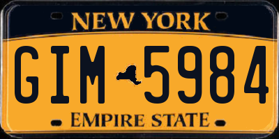 NY license plate GIM5984