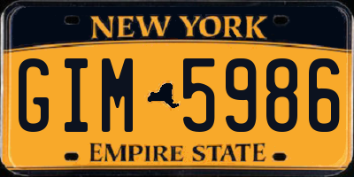 NY license plate GIM5986