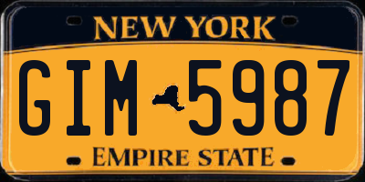 NY license plate GIM5987