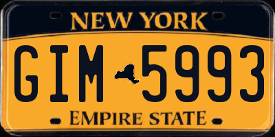 NY license plate GIM5993