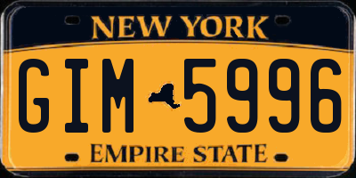 NY license plate GIM5996