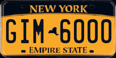 NY license plate GIM6000