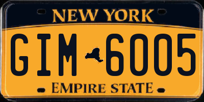 NY license plate GIM6005