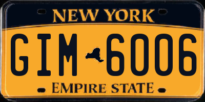 NY license plate GIM6006