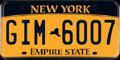 NY license plate GIM6007
