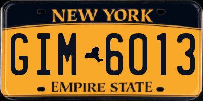 NY license plate GIM6013