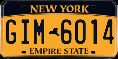 NY license plate GIM6014
