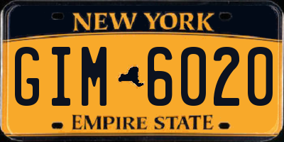 NY license plate GIM6020