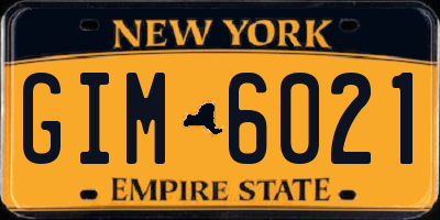 NY license plate GIM6021