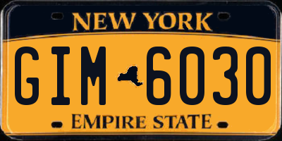 NY license plate GIM6030