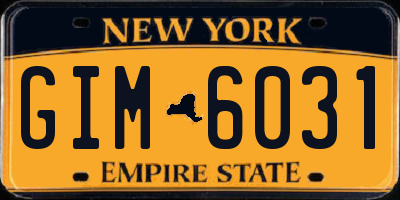 NY license plate GIM6031