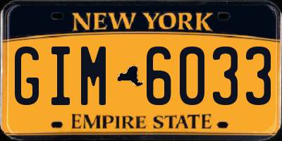 NY license plate GIM6033