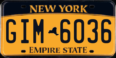 NY license plate GIM6036