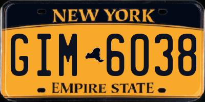 NY license plate GIM6038