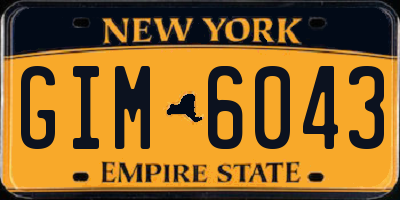 NY license plate GIM6043