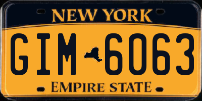 NY license plate GIM6063