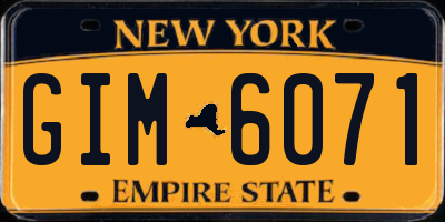 NY license plate GIM6071