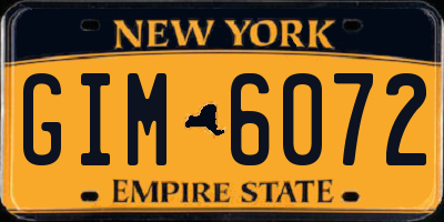 NY license plate GIM6072
