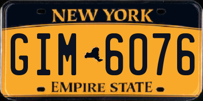 NY license plate GIM6076